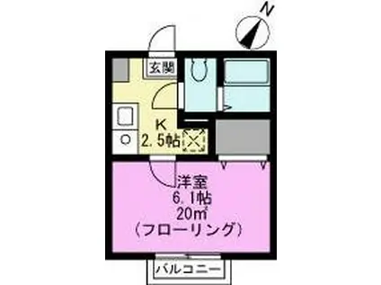コンフォルト(1K/2階)の間取り写真