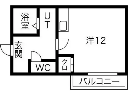 ウエスト CANAL(ワンルーム/6階)の間取り写真