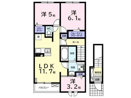 COCOTI BASE(3LDK/2階)の間取り写真