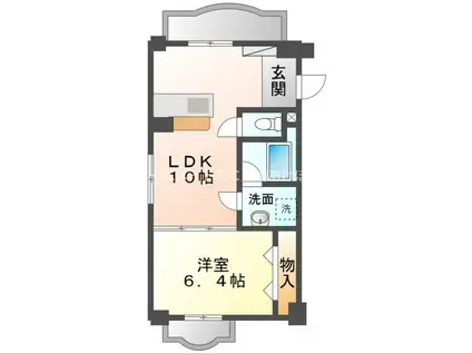 パラッツォJ&I21(1LDK/2階)の間取り写真