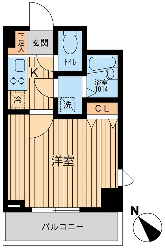 アーデン駒沢大学(1K/12階)の間取り写真