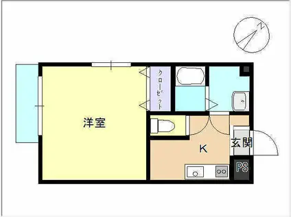 ベルフラワー(1K/3階)の間取り写真