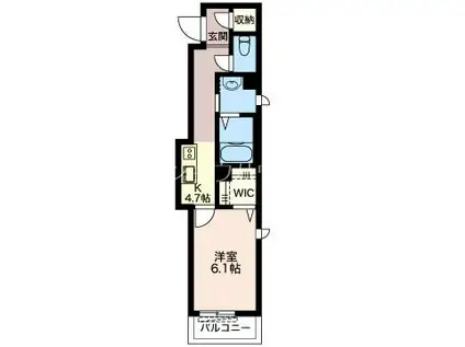 プレミアス(1K/2階)の間取り写真