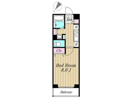 KDXレジデンス西馬込(1K/2階)の間取り写真