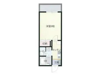 グランデ老松町(1K/2階)の間取り写真