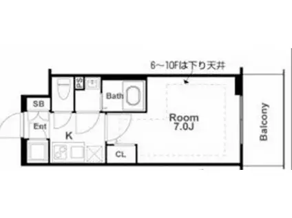 エスリード大阪城南グランデュクス(1K/8階)の間取り写真