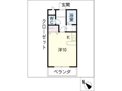 プラシードマンション桃山(ワンルーム/2階)の間取り写真