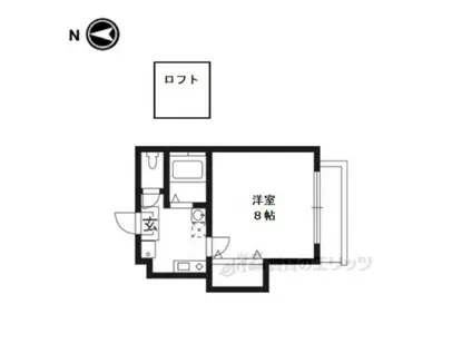 ガーネット御所西(1K/3階)の間取り写真