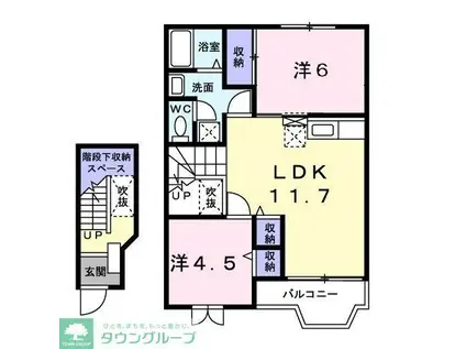 ポータヴェール(2LDK/2階)の間取り写真