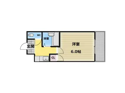 ハイツ富士パート2(1K/2階)の間取り写真