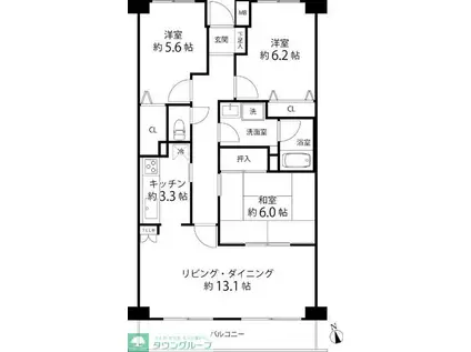 TS GARDEN横浜岸根公園(3LDK/1階)の間取り写真