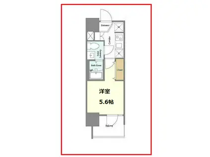 ラドゥセール四ツ木ウエスト(1K/10階)の間取り写真