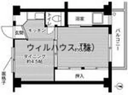 ビレッジハウス南野田6号棟(2K/4階)の間取り写真