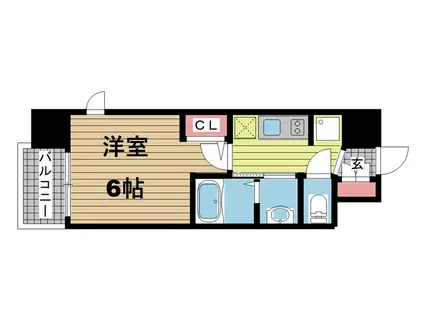 エステムコート三宮イーストVIザ・フロント(1K/3階)の間取り写真