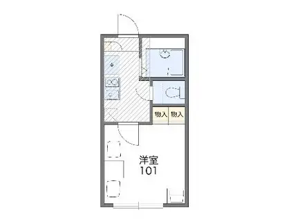 メゾンド秋葉(1K/1階)の間取り写真