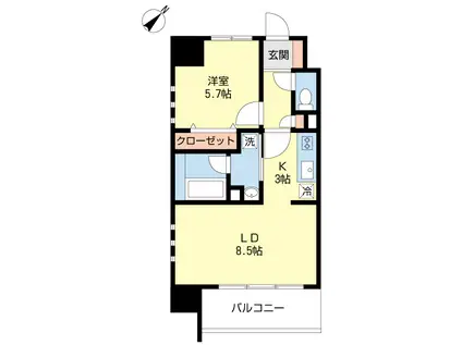 アドラシオン(1LDK/2階)の間取り写真