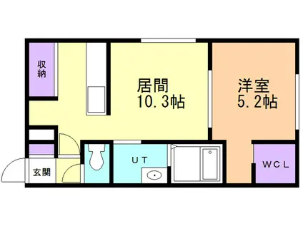 NORFINO LUNETTA(1LDK/2階)の間取り写真