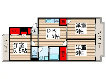 VILLA TAJIMA(3DK/4階)の間取り写真