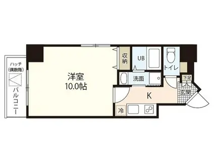 プランドール古市(1K/8階)の間取り写真