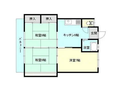 コーポみのり(3DK/2階)の間取り写真