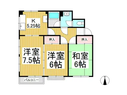 さがべいハイツ(3K/1階)の間取り写真