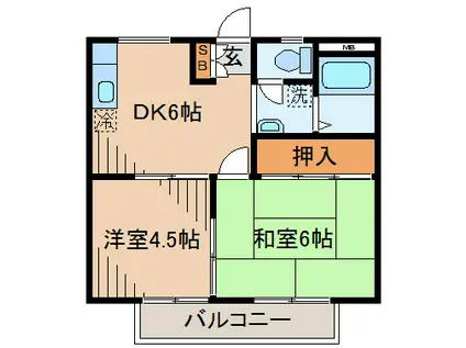 グリーンハイツ神大寺II(2DK/3階)の間取り写真
