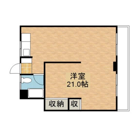 海田マンション(ワンルーム/1階)の間取り写真
