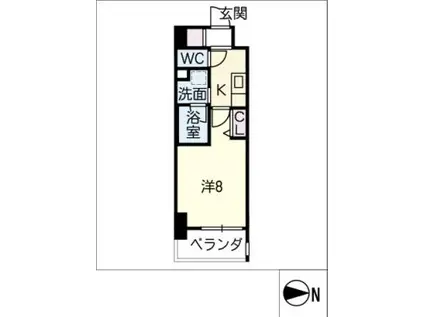 ウィステリアテラス今池(1K/12階)の間取り写真