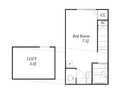 メゾンドソレイユ柴又(ワンルーム/2階)の間取り写真