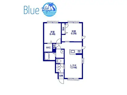 アルフラットヒルズ(2LDK/1階)の間取り写真