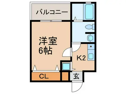 コムネット東府中(1K/3階)の間取り写真