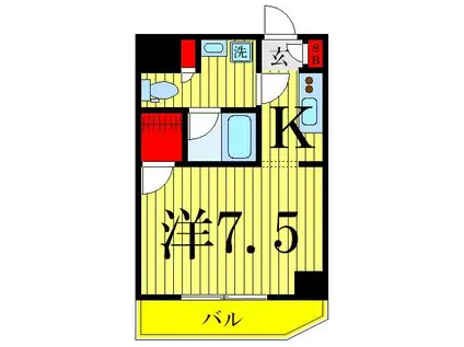 プラティーク梅島(1K/3階)の間取り写真