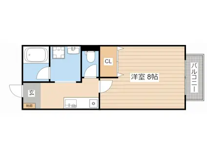 CHARMANT蓮池(1K/2階)の間取り写真