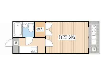 エスポワール彦根(1K/1階)の間取り写真