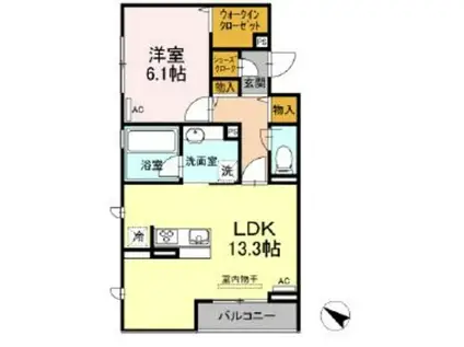 MAISON桜の杜(1LDK/2階)の間取り写真