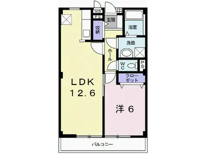 ベルク青山(1LDK/2階)の間取り写真