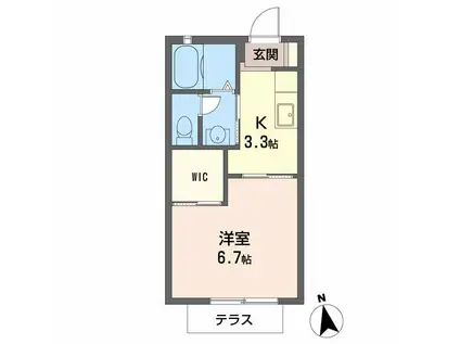 メゾンドパーシモン(1K/1階)の間取り写真