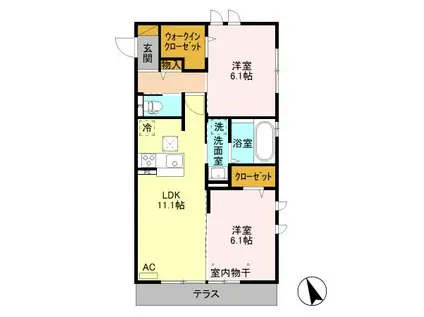 グルナード(2LDK/1階)の間取り写真