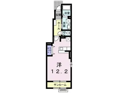 福井鉄道福武線 足羽山公園口駅 徒歩17分 2階建 築15年(ワンルーム/1階)の間取り写真
