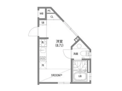 グランレジデンス亀戸(ワンルーム/2階)の間取り写真