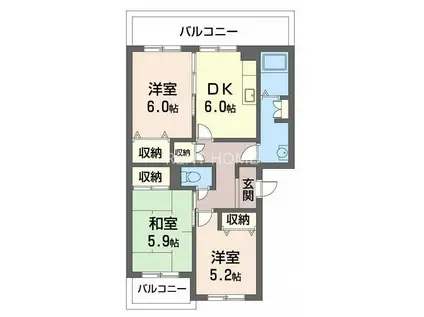 メゾンフロレスタ(3DK/2階)の間取り写真