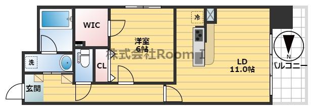 オーシャン松屋町(1LDK/5階)の間取り写真