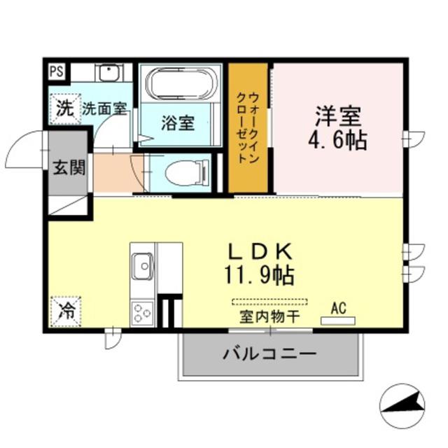 ミロワール(1LDK/3階)の間取り写真