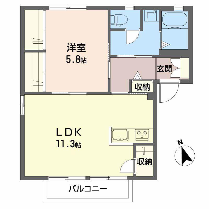 リバーサイド六本木C棟(1LDK/2階)の間取り写真