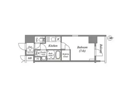 エスリード大須プレシア(1K/12階)の間取り写真
