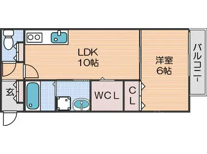 MASA COURT HANA(1LDK/1階)の間取り写真