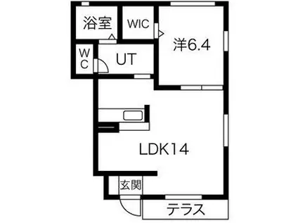 グリーンハウス姫 B(1LDK/1階)の間取り写真