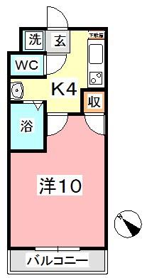 ヴェルニパレ(1K/6階)の間取り写真