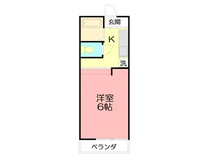 プリンスハウス(1K/2階)の間取り写真