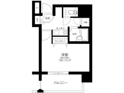 ロアール御茶ノ水妻恋坂(1K/3階)の間取り写真